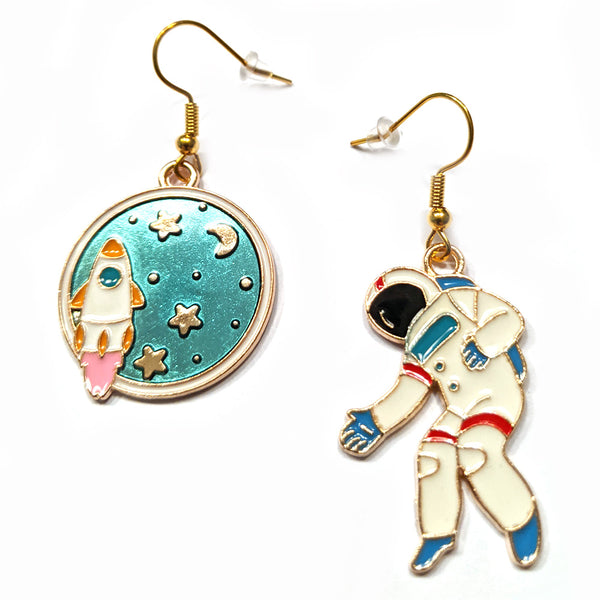 Astronaut Rocket to the Moon Earrings