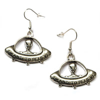 UFO with Aliens I Want to Believe Earrings