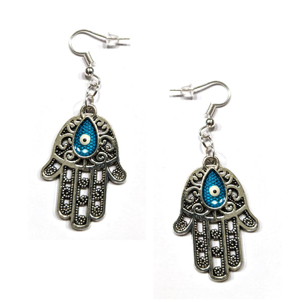 Hamsa with Evil Eye Earrings