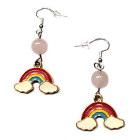 LGBTQ+ Pride Rainbow with Rose Quartz Earrings