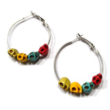 Stone Skull Hoop Earrings (3 styles)