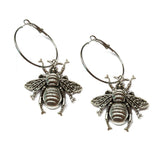 Honey Bees on Hoop Earrings (2 sizes)