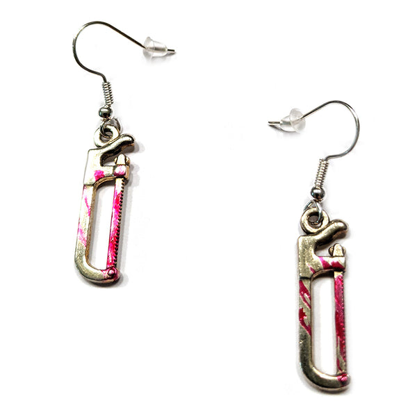 Bloody Handsaw Earrings