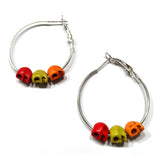 Stone Skull Hoop Earrings (3 styles)