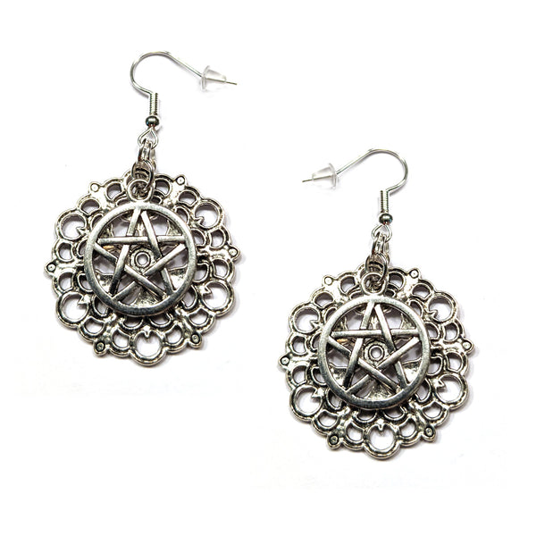 Filigree Pentagram Earrings