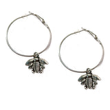 Honey Bees on Hoop Earrings (2 sizes)