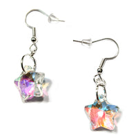 Aurora Borealis Glass Crystal Star Earrings