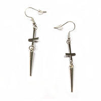 Cross or Inverted Cross with Spike Earrings