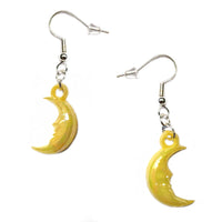 Retro Crescent Man in the Moon Acrylic Earrings (4 colors)