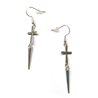 Cross or Inverted Cross with Spike Earrings