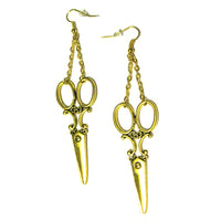 Big Golden Scissors Earrings