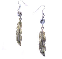 Bird's Feather with Tourmaline Quartz Earrings