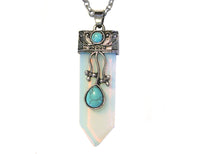 Opalite Spear with Turquoise Necklace