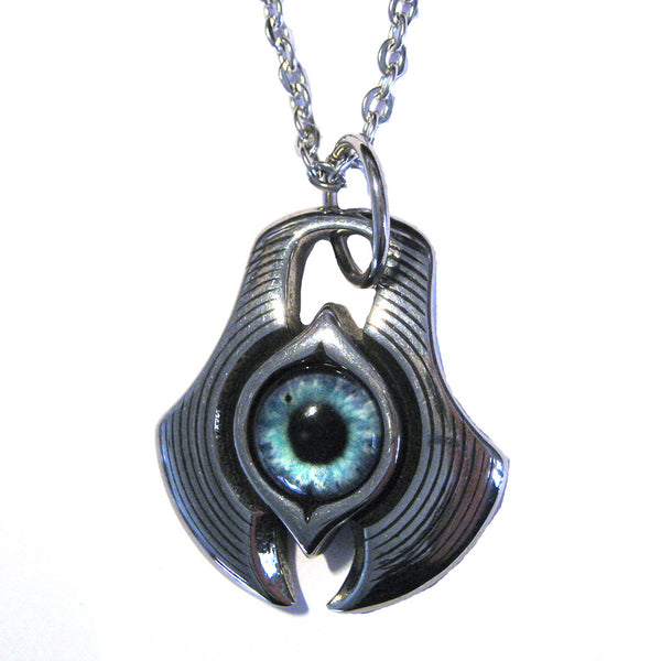 Gothic Dragon Eye with Blue Evil Eye Necklace