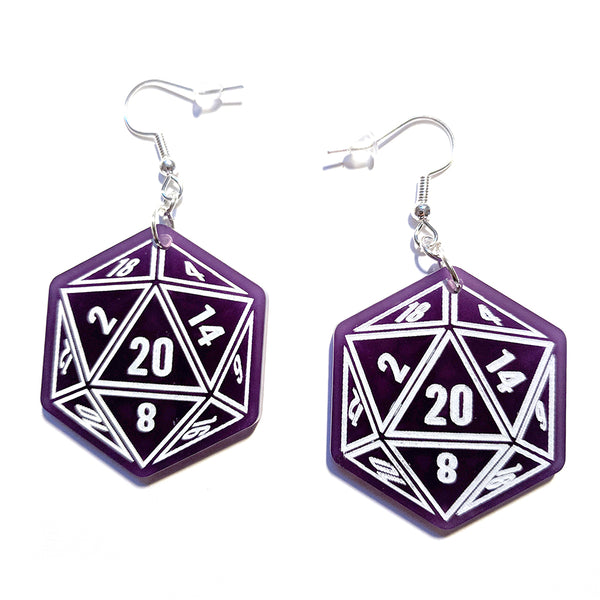 D20 Dice Dungeons and Dragons Earrings