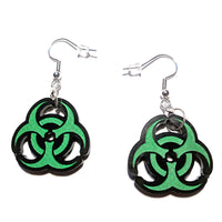 Biohazard Green Hazmat Symbol Earrings