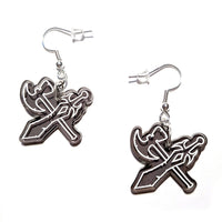 Axe and Sword Grey Earrings