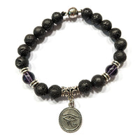 Eye of Horus with Amethyst and Lava Rock Bracelet