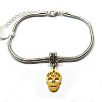 Gold and Silver Sugar Skull Bracelet