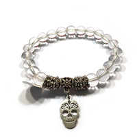 Healing Quartz Crystal with Sugar Skull Bracelet