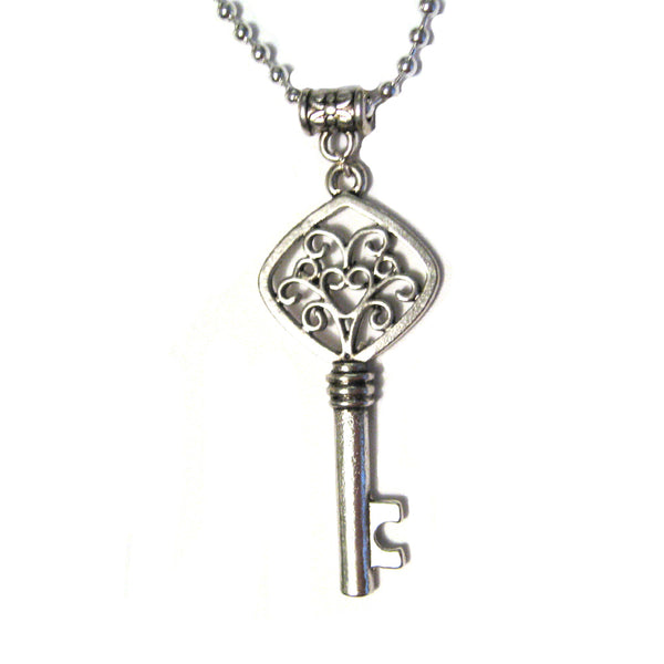 Skeleton Heart Key Necklace