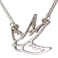 Sparrow Bird Outline Necklace