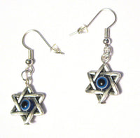 Star of David Evil Eye Hexagram Earrings