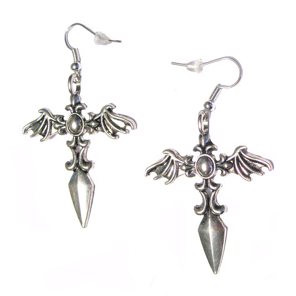 Gothic Winged Daggers Earrings